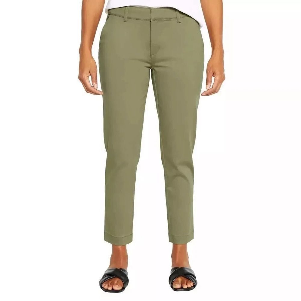 Banana Republic - Slim Straight Cropped Chino Pants in Olive Green - size 10